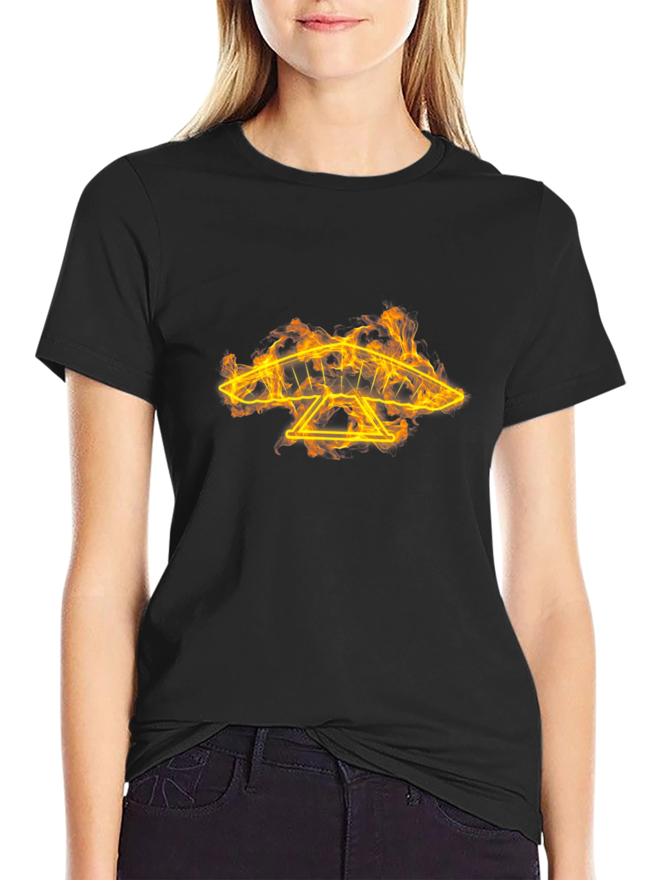 Fiery Hang Glider Graphic Tee - Black