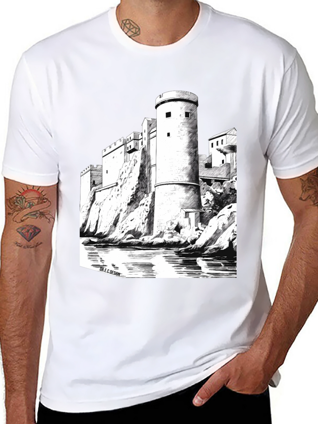 Castle Graphic Black T-Shirt | Unique Design Tee