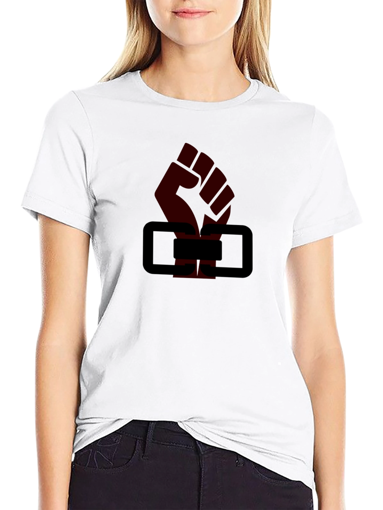 Black Fist & Blocks Graphic T-Shirt