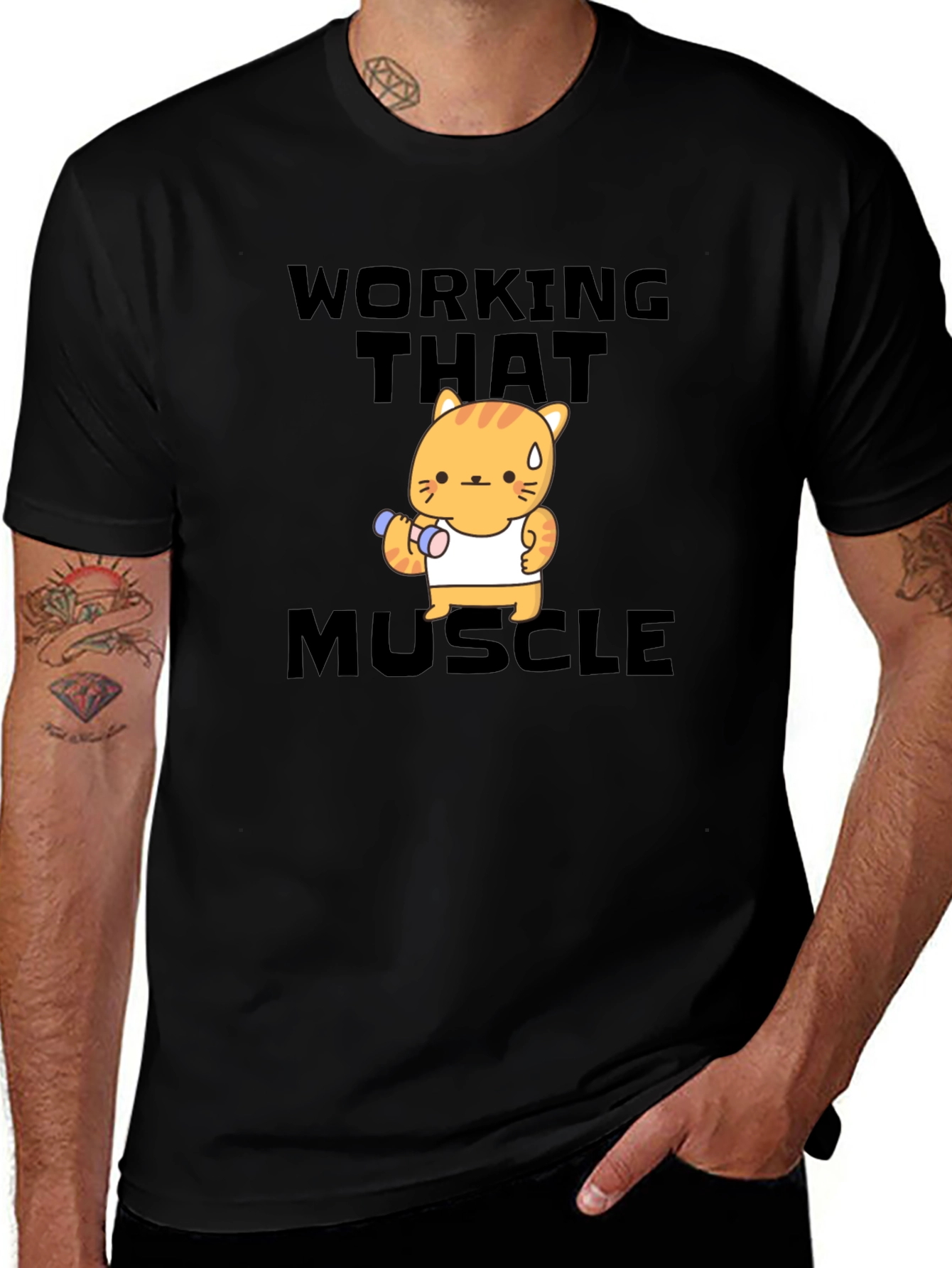Workout Cat T-Shirt - Muscle Power!