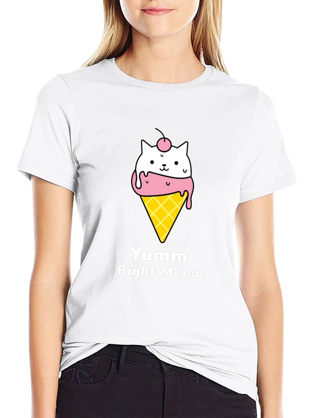 Yumm Right Meow Cat Ice Cream T-Shirt