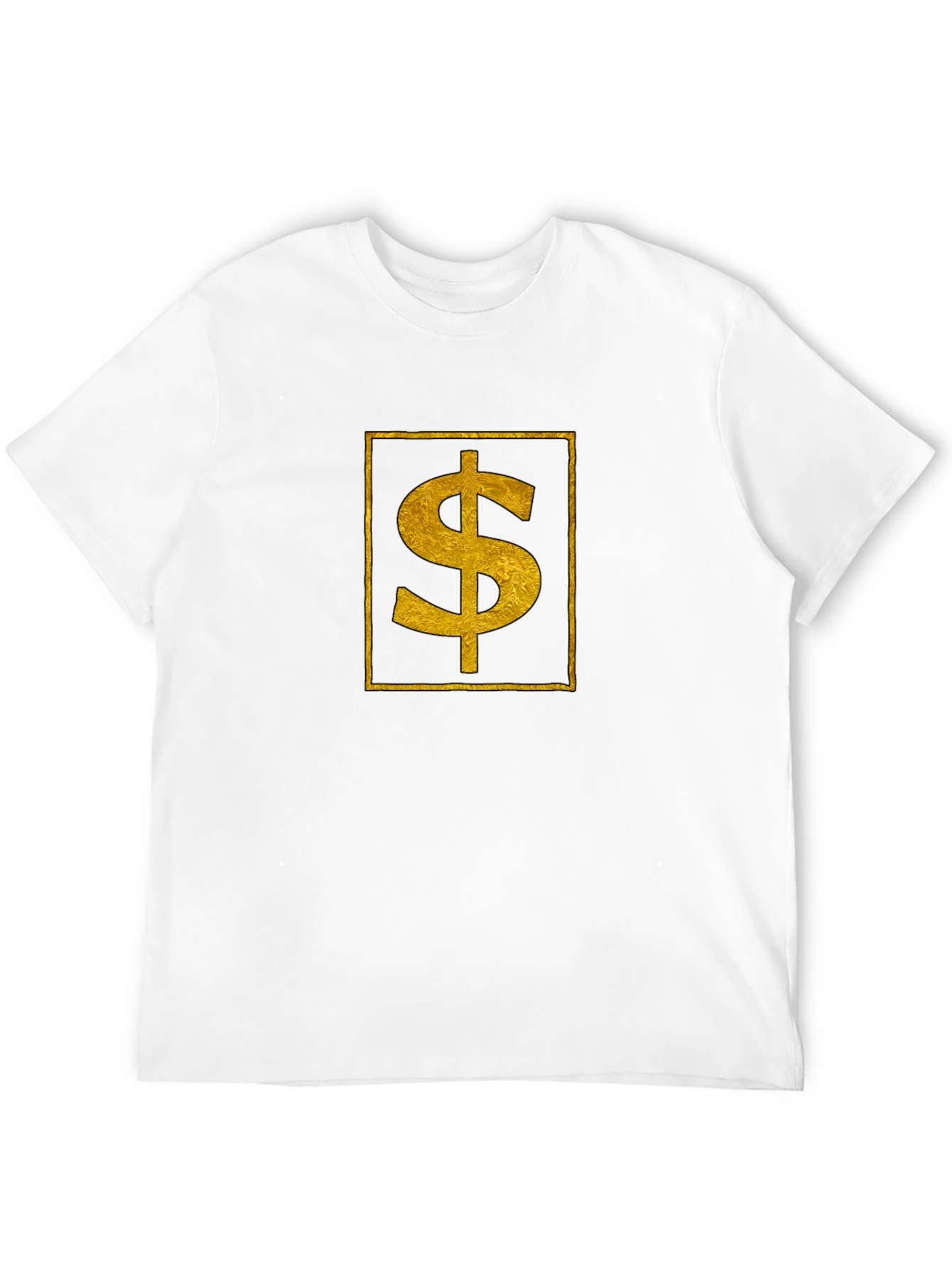 Gold Dollar Sign Black T-Shirt