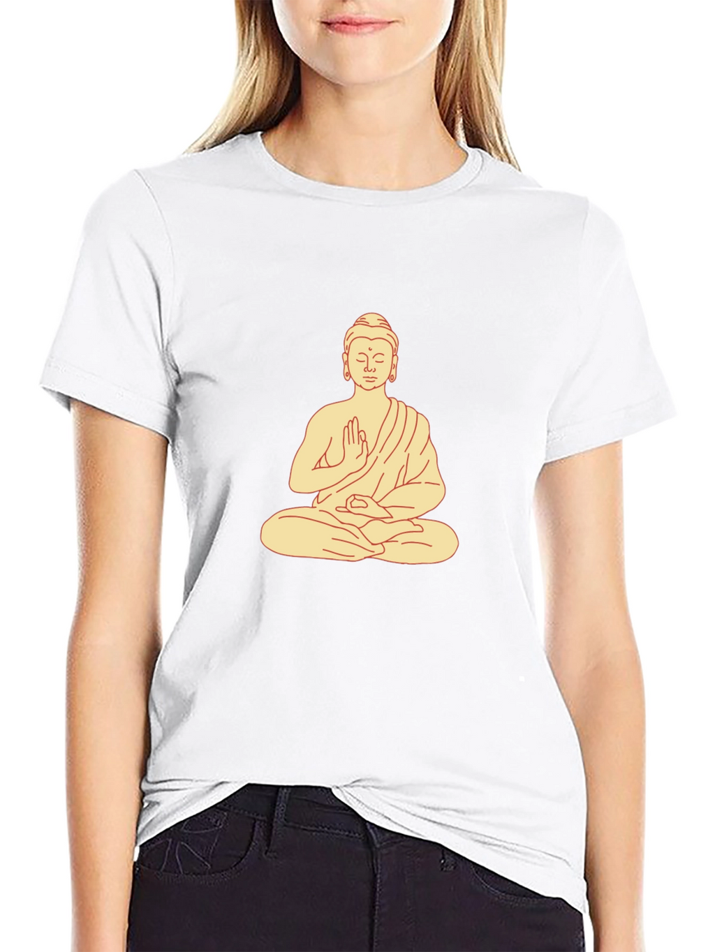 Buddha Graphic Print Black T-Shirt