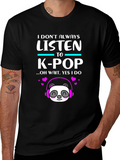 K-Pop Panda Graphic Tee - Music Lover T-Shirt
