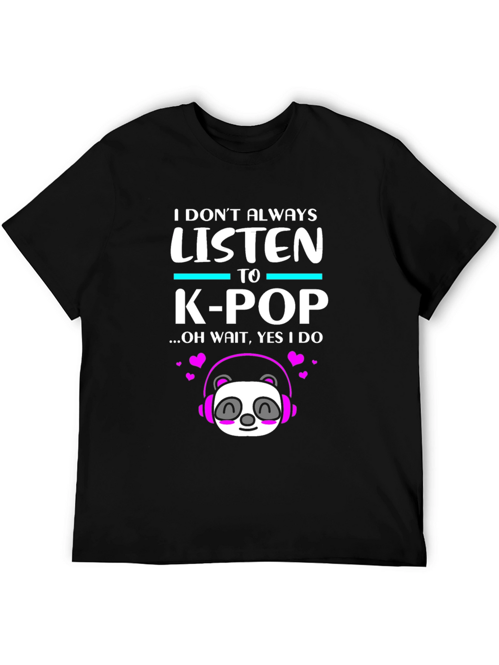 K-Pop Panda Graphic Tee - Music Lover T-Shirt