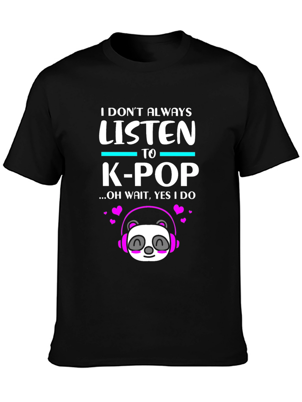 K-Pop Panda Graphic Tee - Music Lover T-Shirt