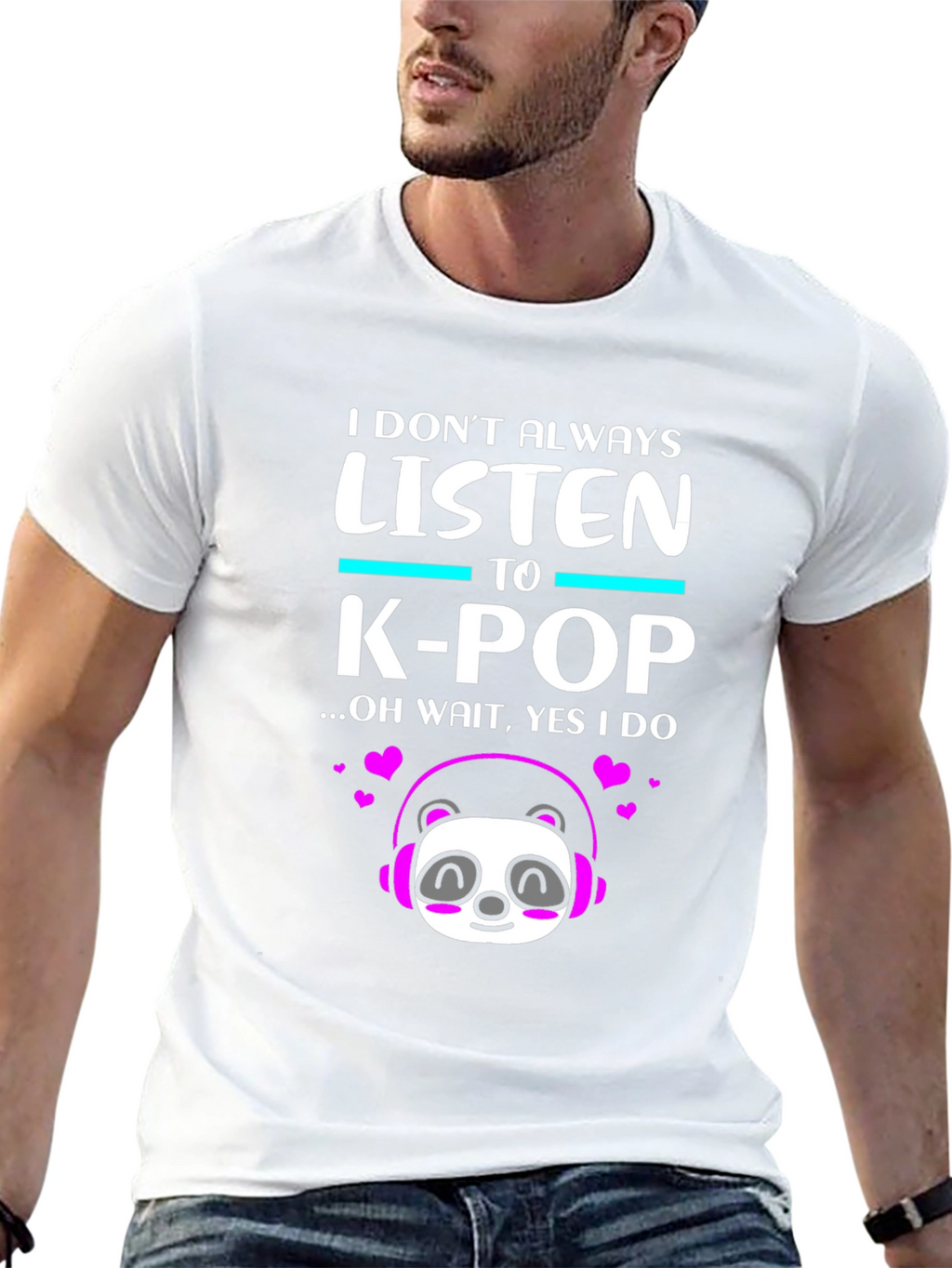 K-Pop Panda Graphic Tee - Music Lover T-Shirt