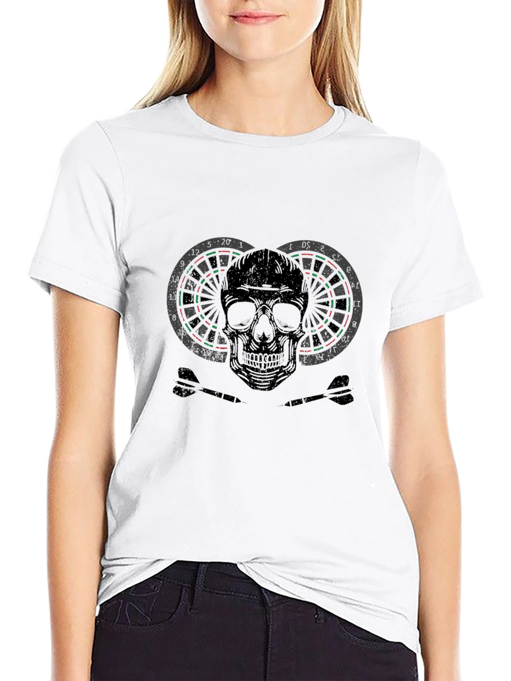 Dartboard Skull Graphic T-Shirt