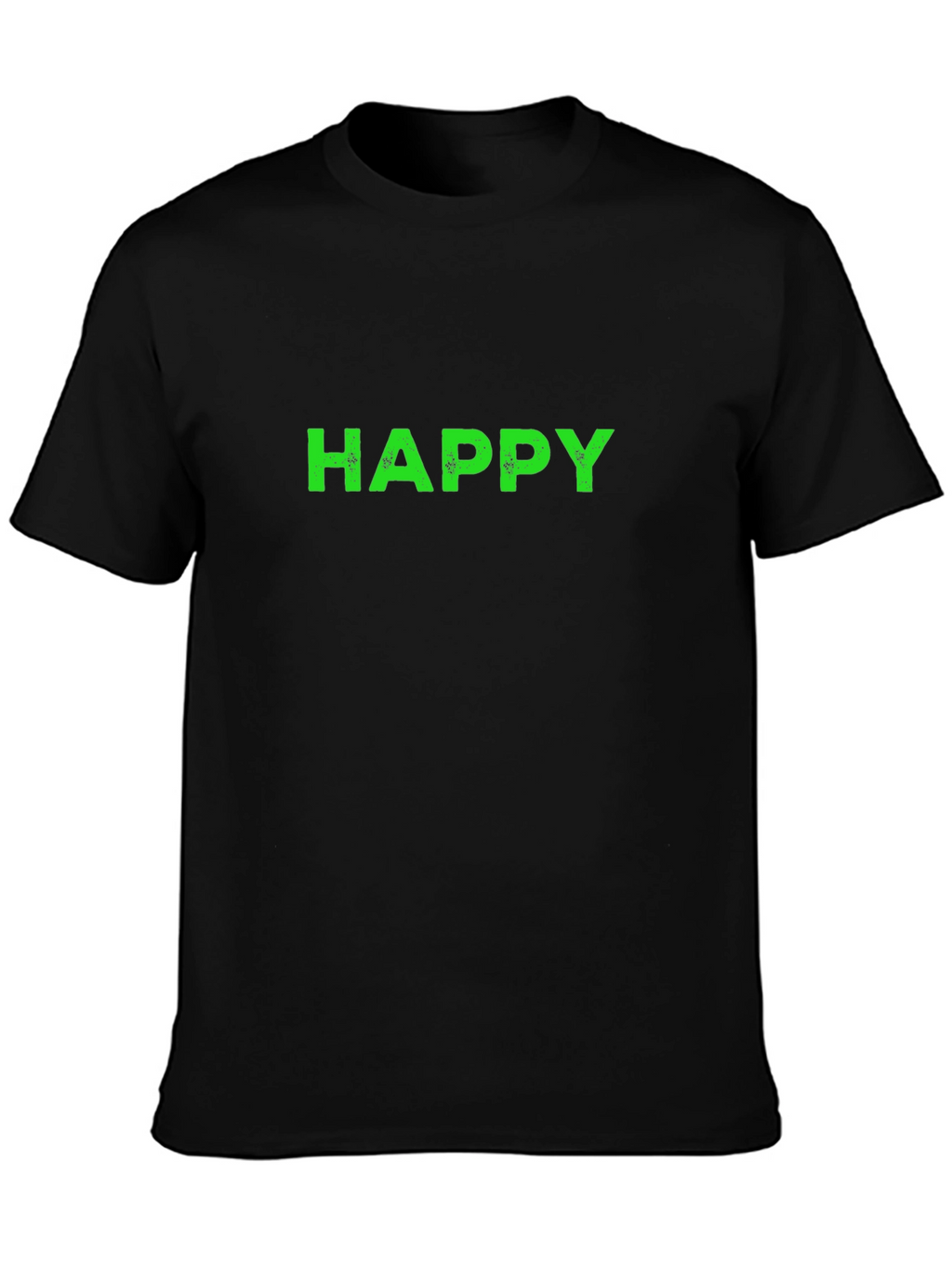 Mens Black T-Shirt with HAPPY Print