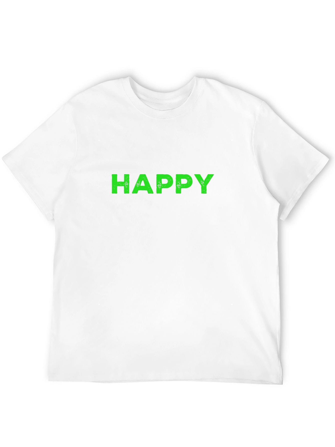 Mens Black T-Shirt with HAPPY Print