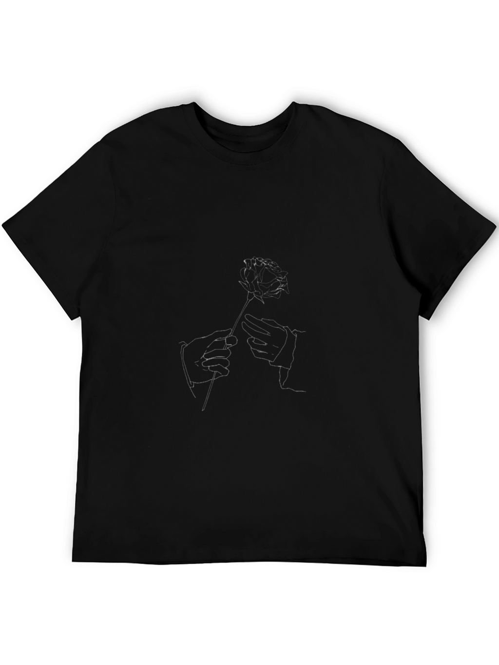 Rose Hands Black T-Shirt - Stylish & Unique Design