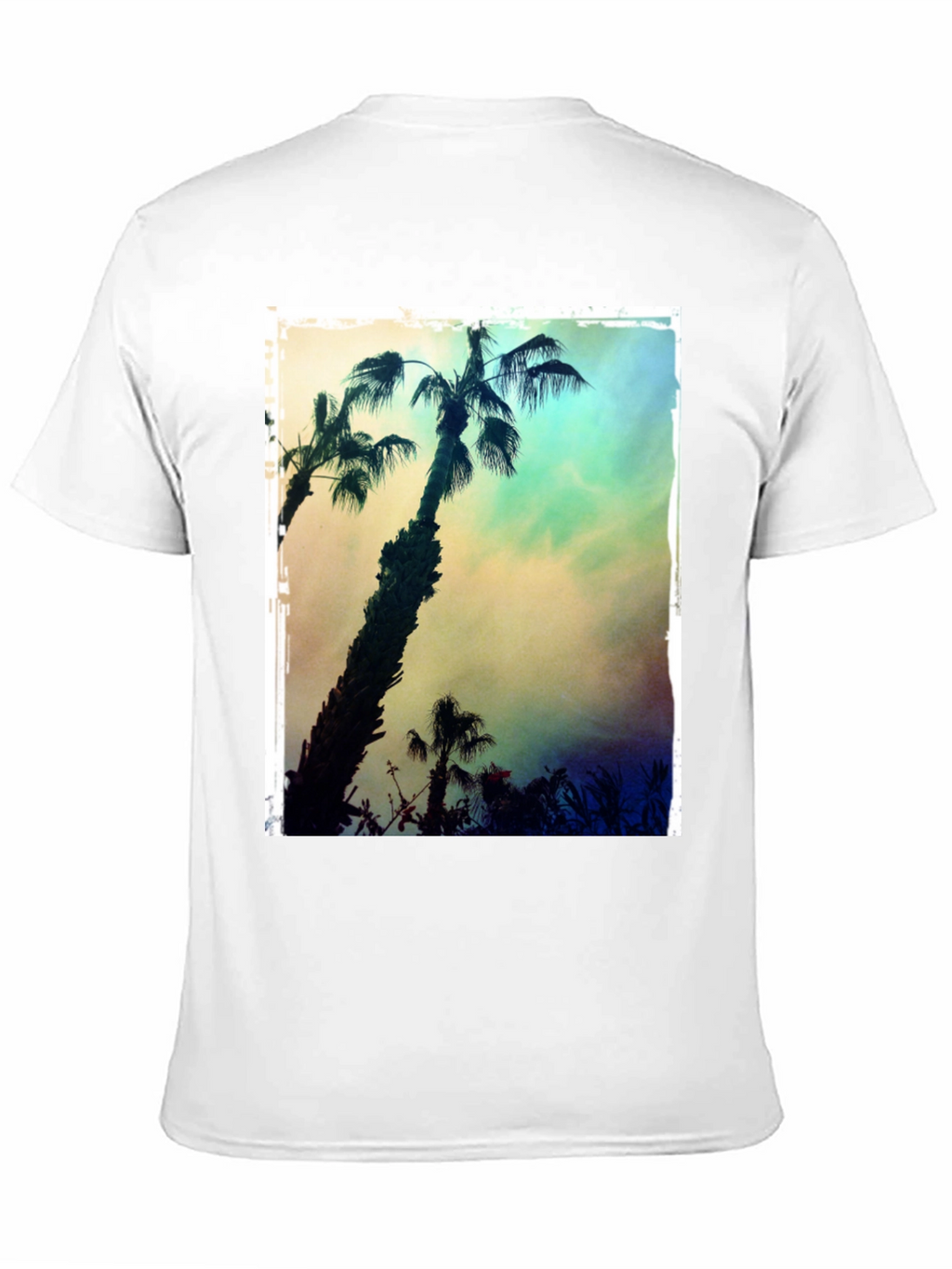 Tropical Palm Tree Print Black T-Shirt