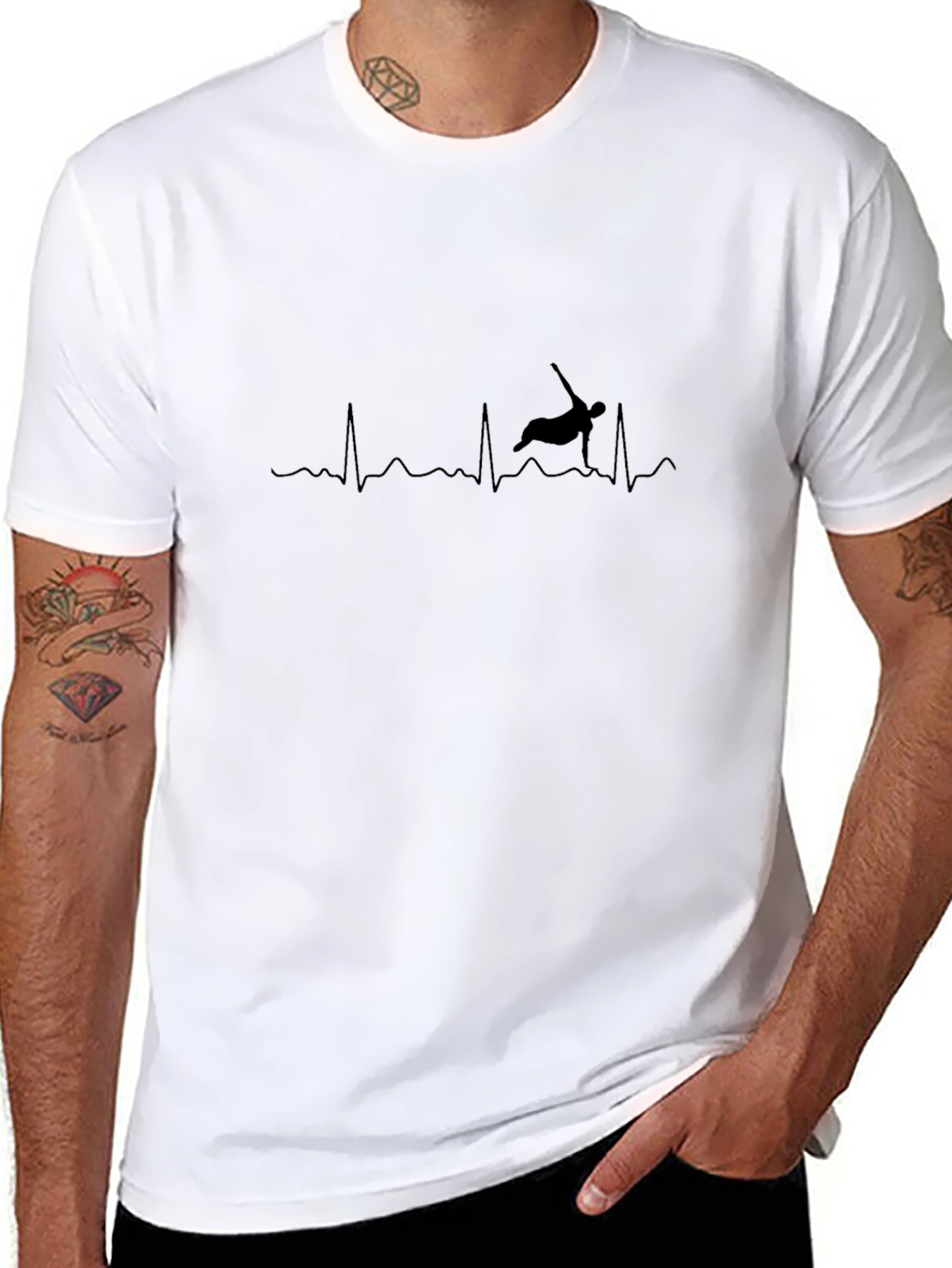 Black Heartbeat Wrestling T-Shirt