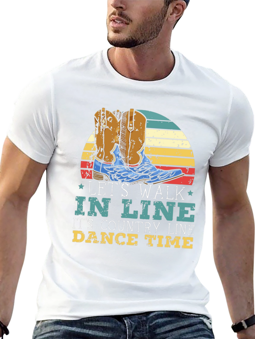 Country Line Dance T-Shirt: Lets Walk In Line
