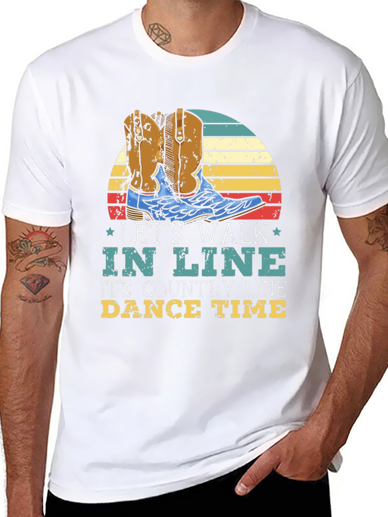 Country Line Dance T-Shirt: Lets Walk In Line
