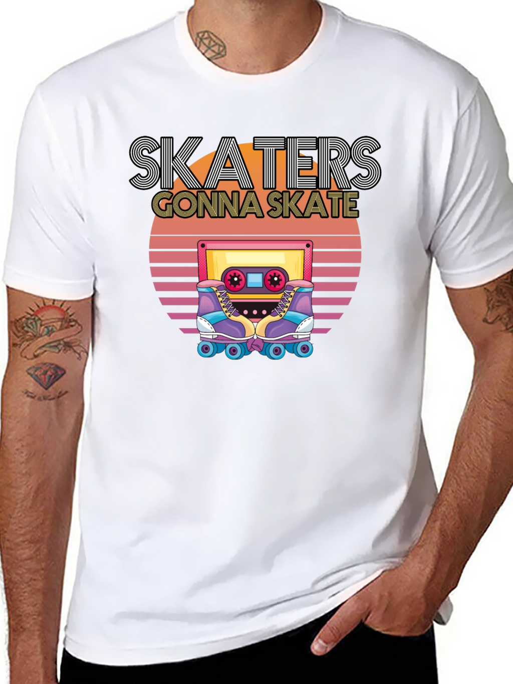 Skaters Gonna Skate T-Shirt - Retro Cassette Design