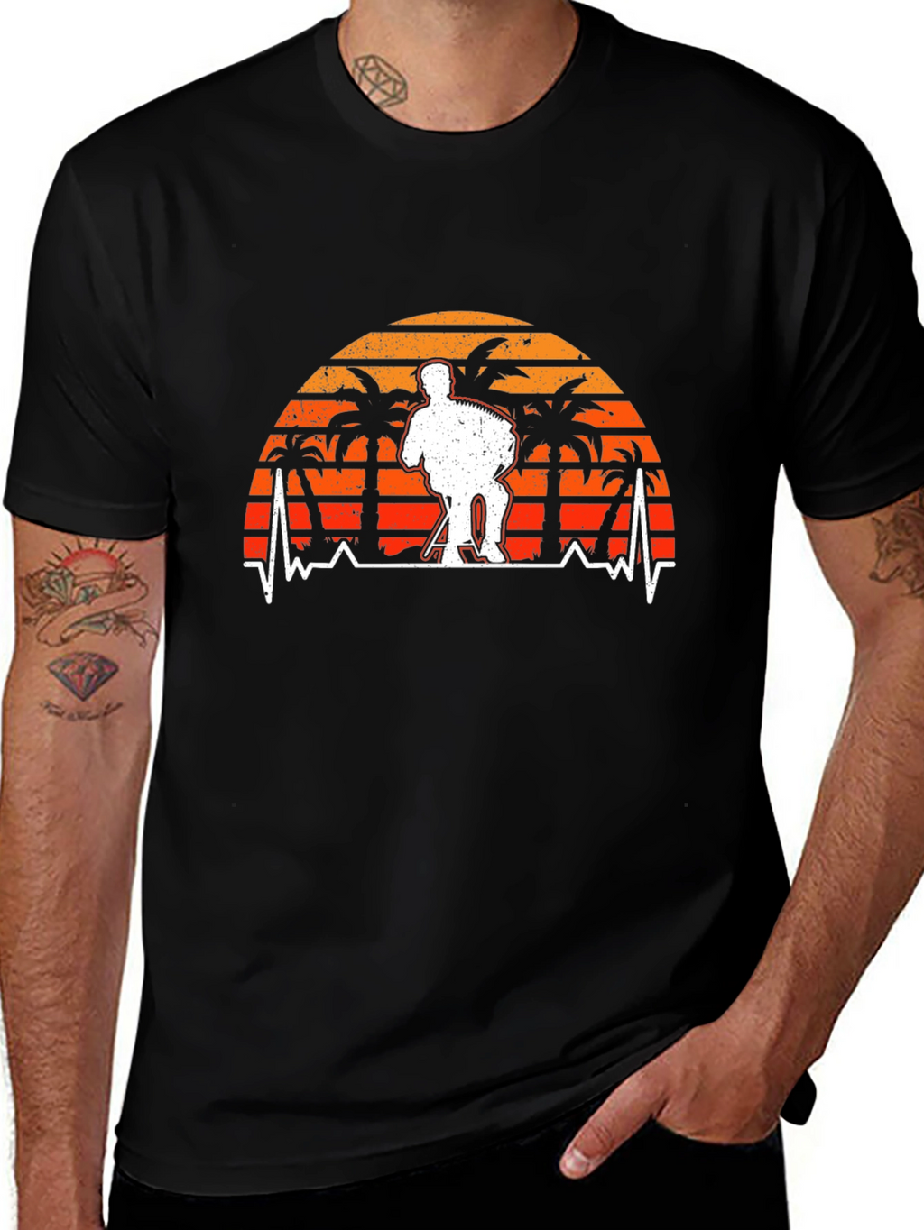 Accordion Player Sunset Graphic Tee