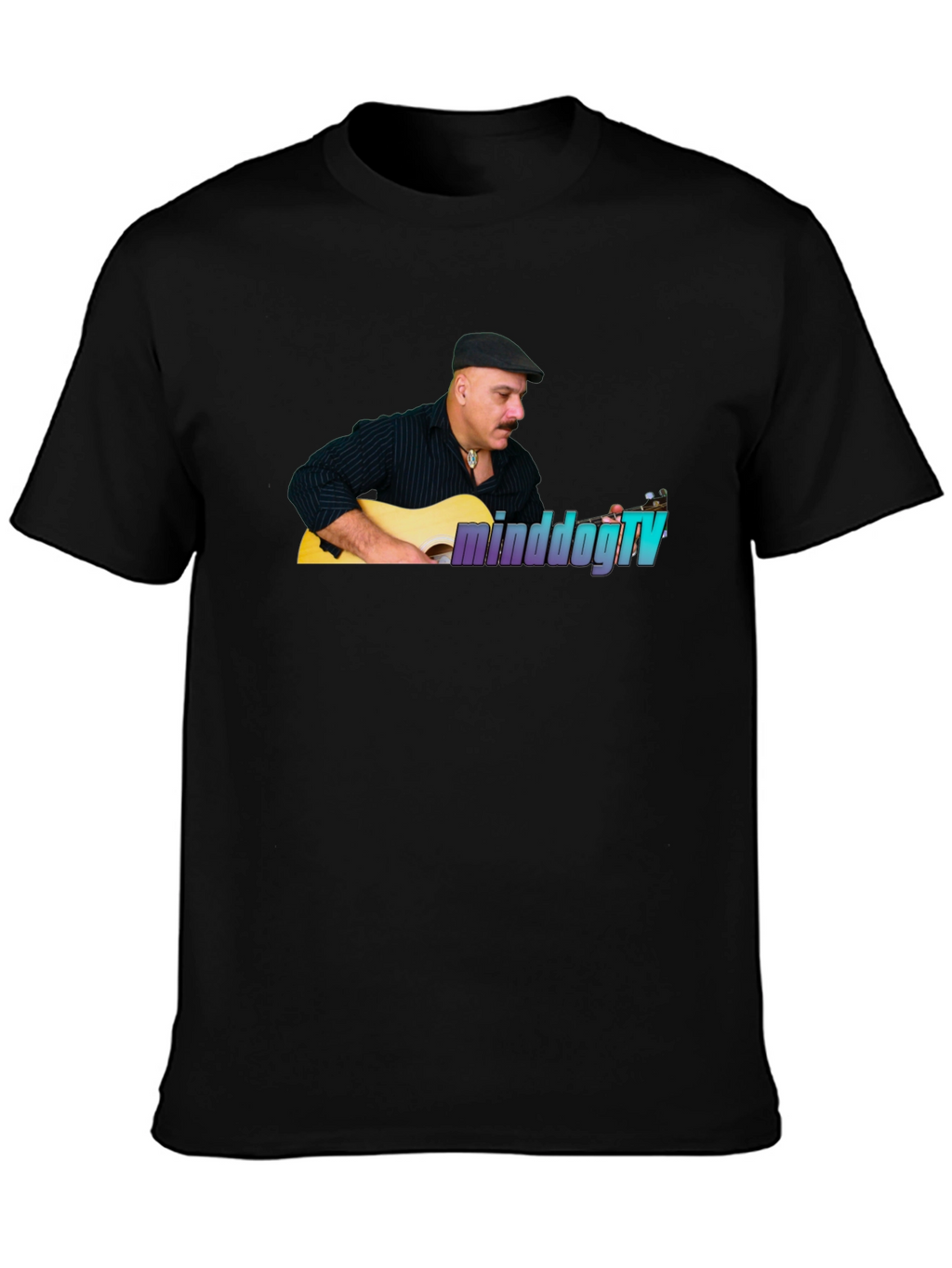 MinddogTV Guitarist Graphic Black T-Shirt