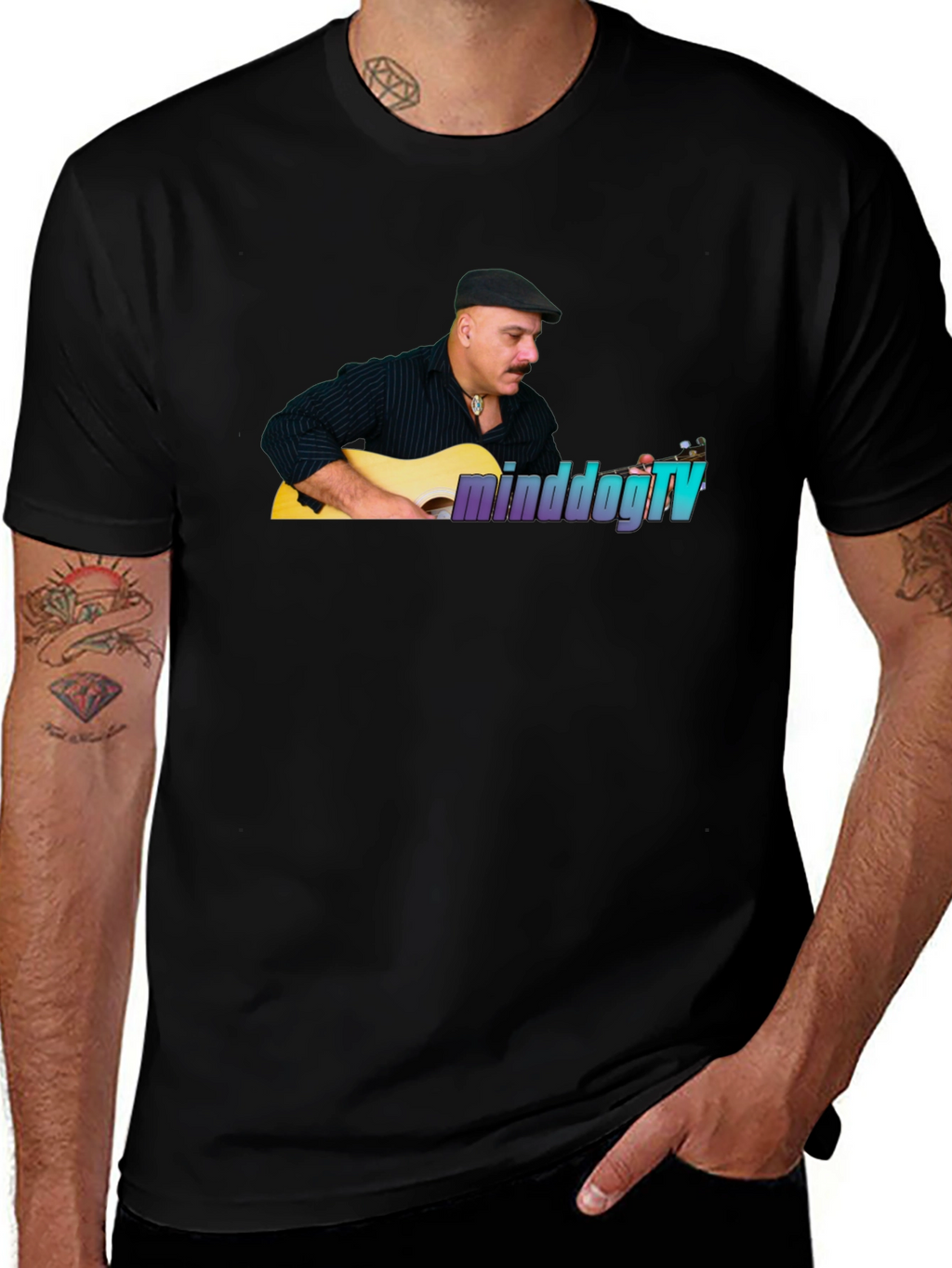 MinddogTV Guitarist Graphic Black T-Shirt