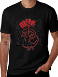 Graphic Print Crew Neck T-Shirt - Black