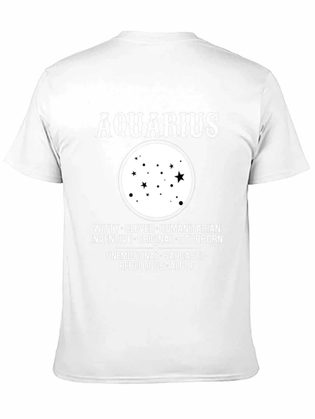 Aquarius Zodiac Star Sign Black T-Shirt