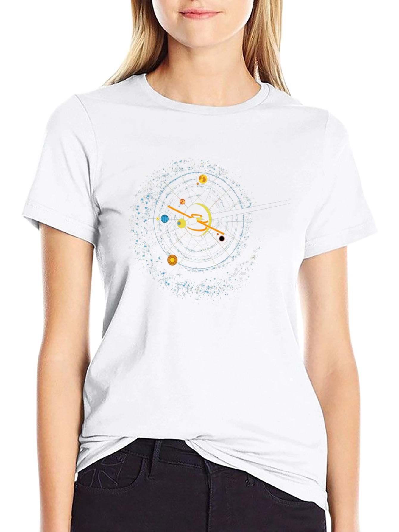 Celestial Orbit Graphic Black T-Shirt