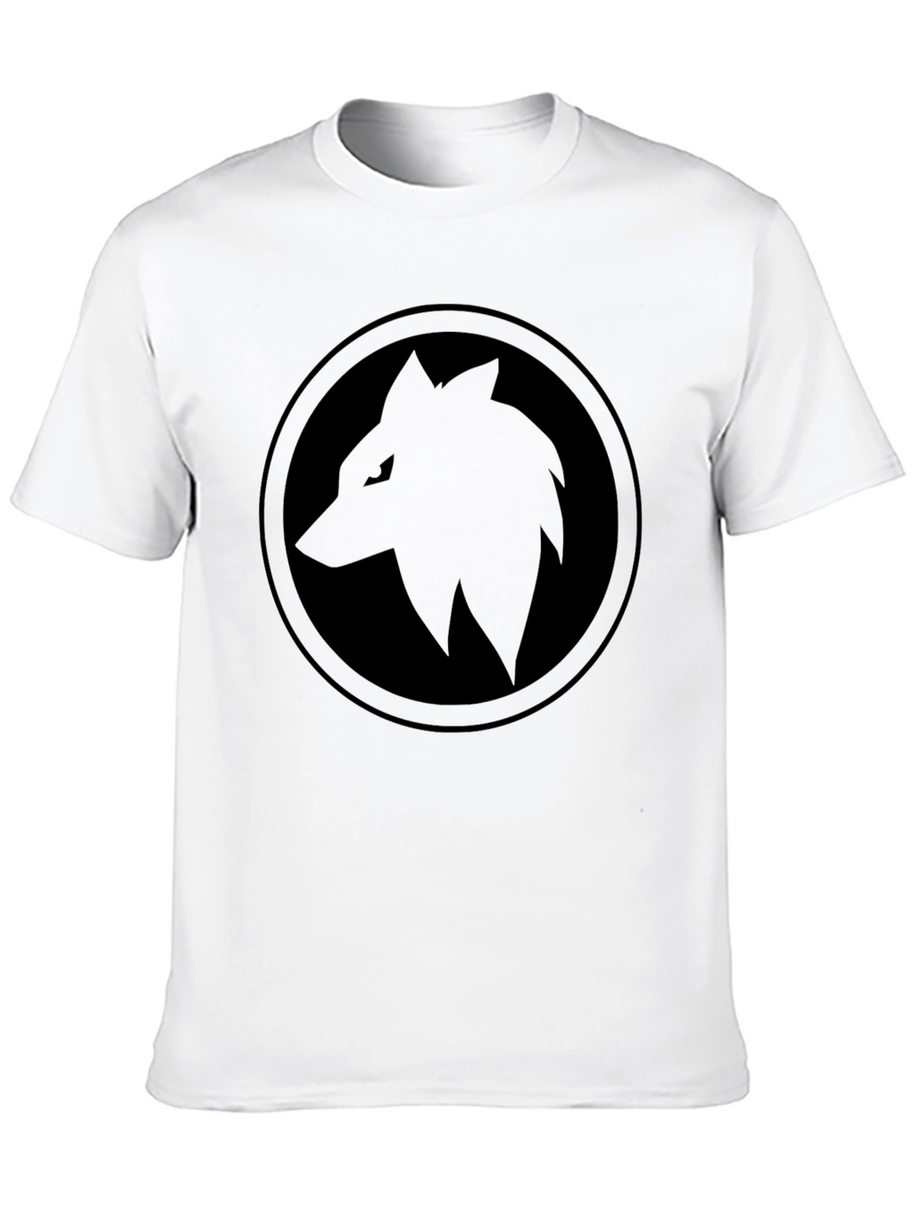 Black Wolf Circle T-Shirt - Edgy Graphic Tee