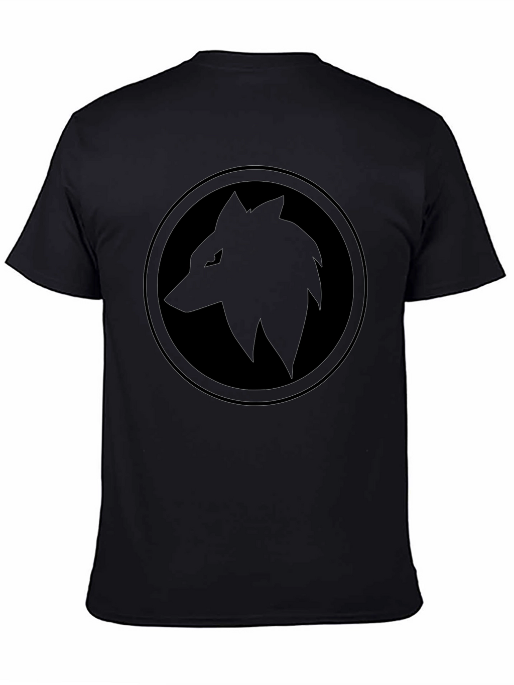 Black Wolf Circle T-Shirt - Edgy Graphic Tee