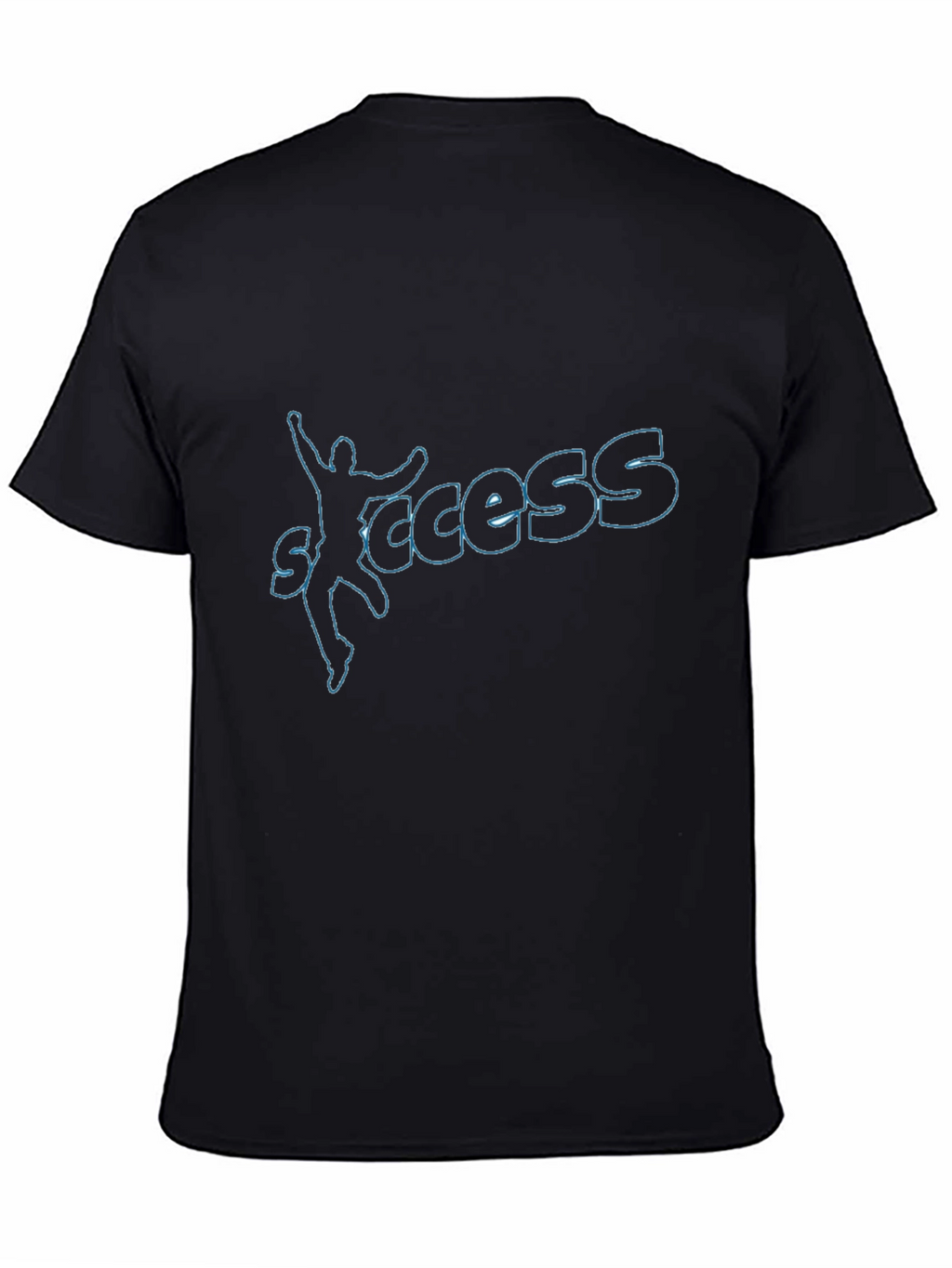Success Graphic Print Black Cotton Tee