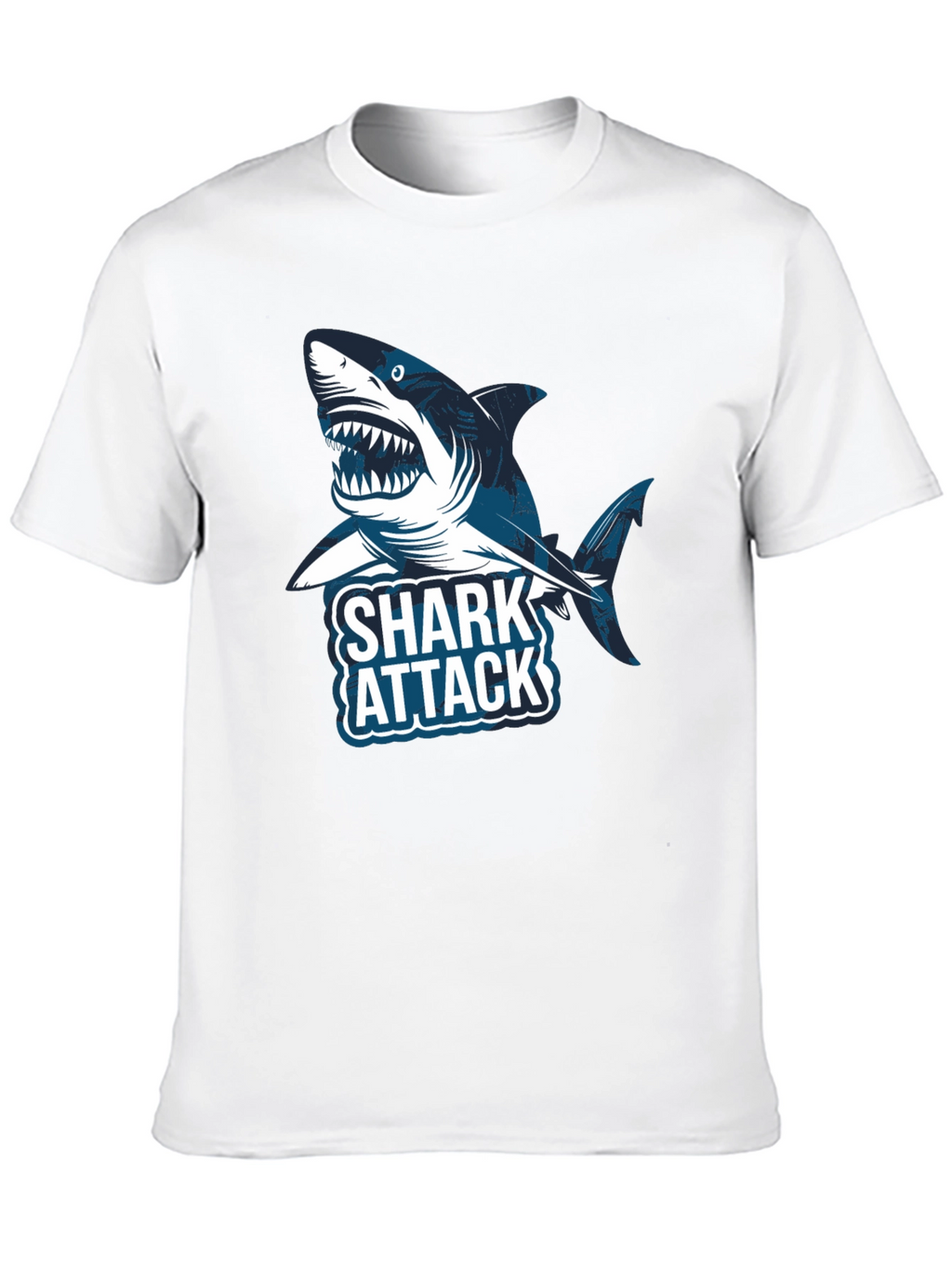 Shark Attack Graphic Tee -  Stylish Cotton T-Shirt