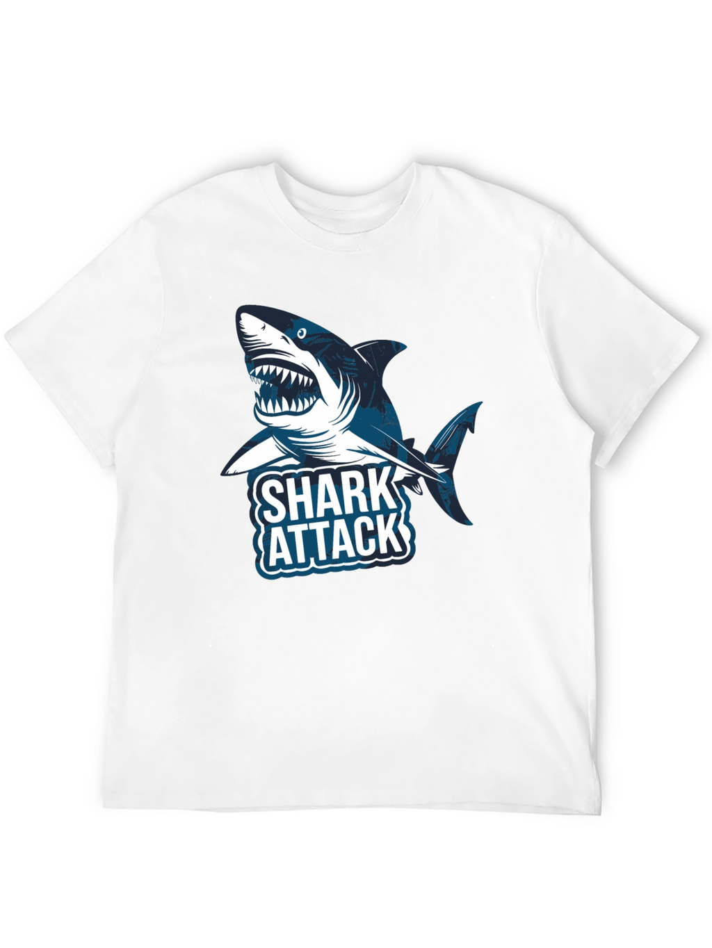 Shark Attack Graphic Tee -  Stylish Cotton T-Shirt