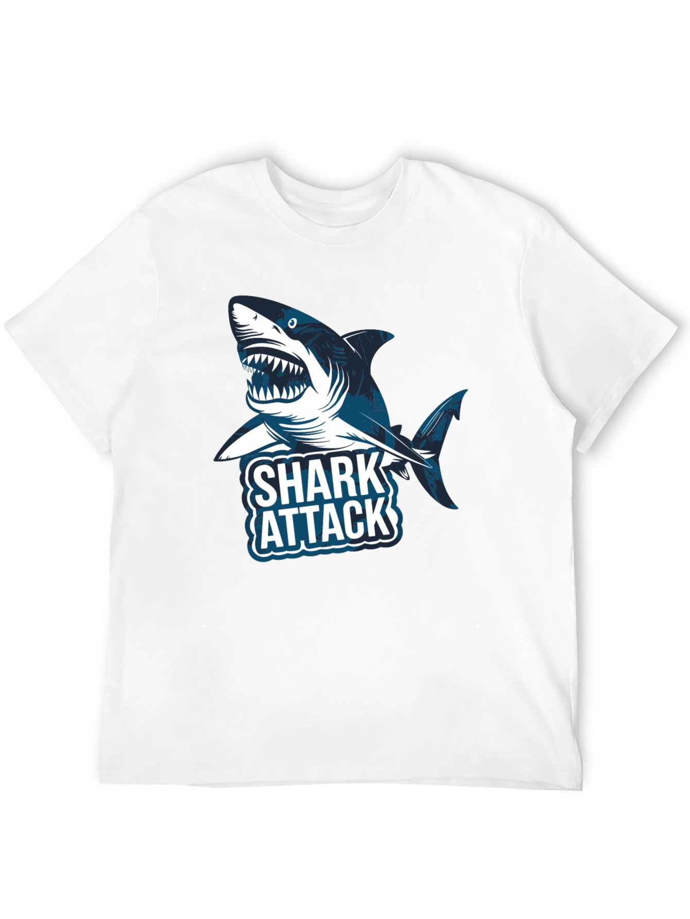 Shark Attack Graphic Tee -  Stylish Cotton T-Shirt