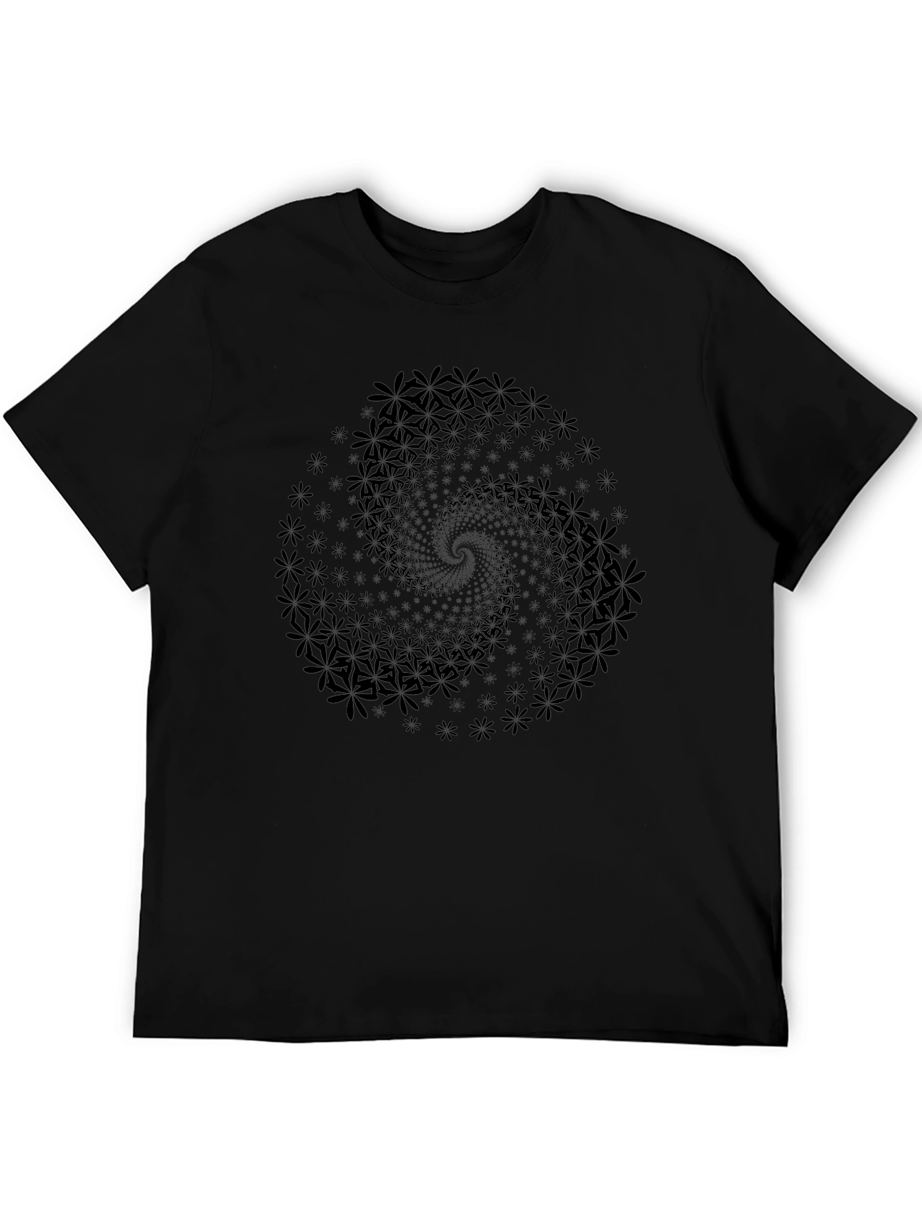 Floral Swirl Black T-Shirt