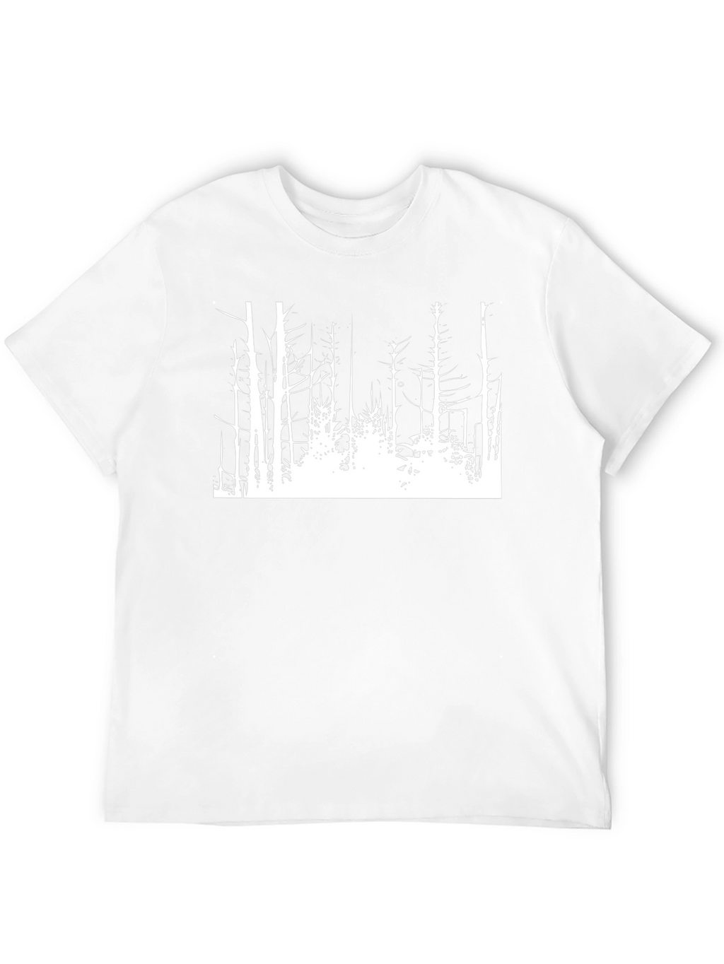 Black Graphic Tee - White Forest Design