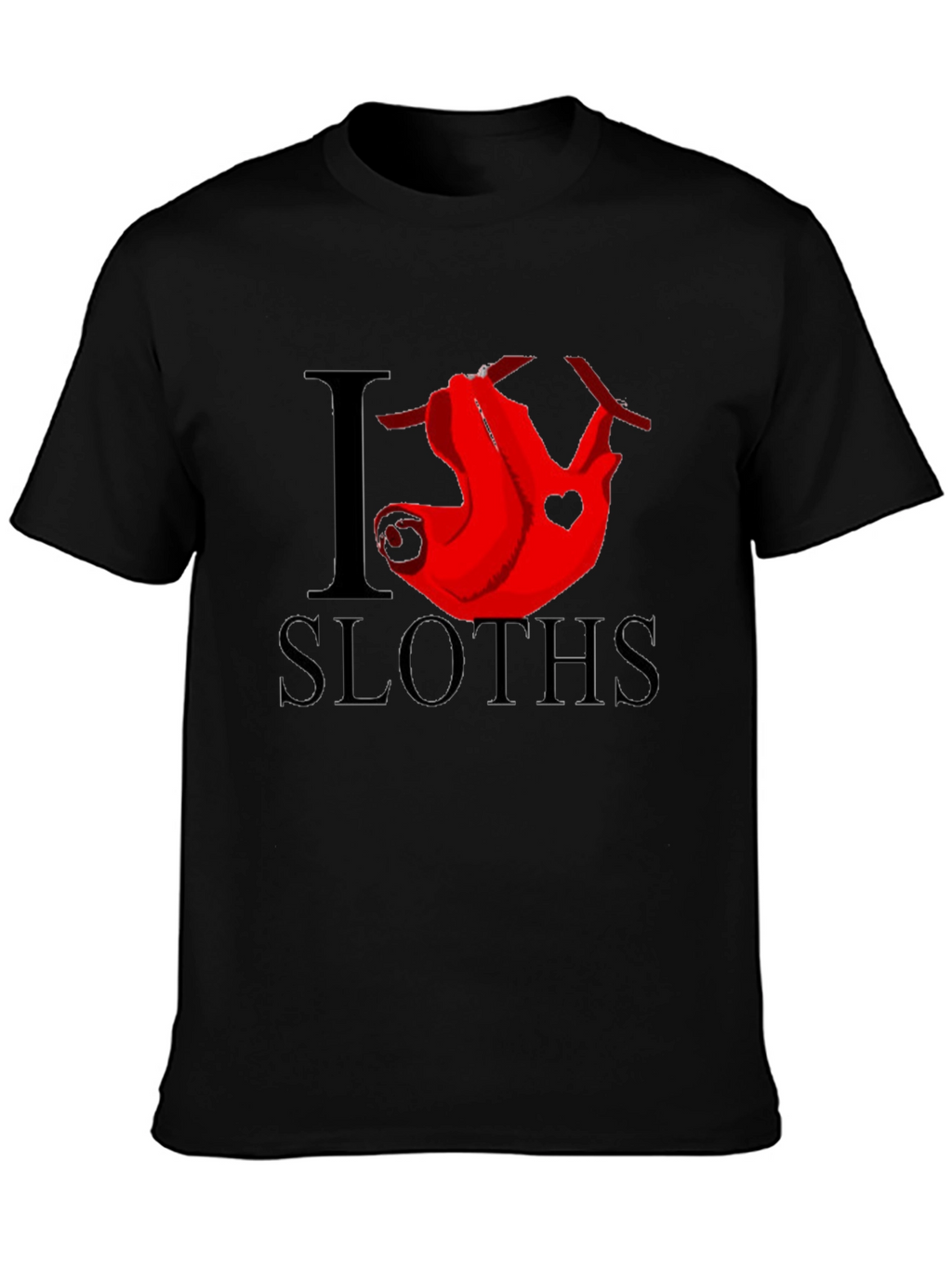 I Heart Sloths Graphic Tee - Mens Black T-Shirt