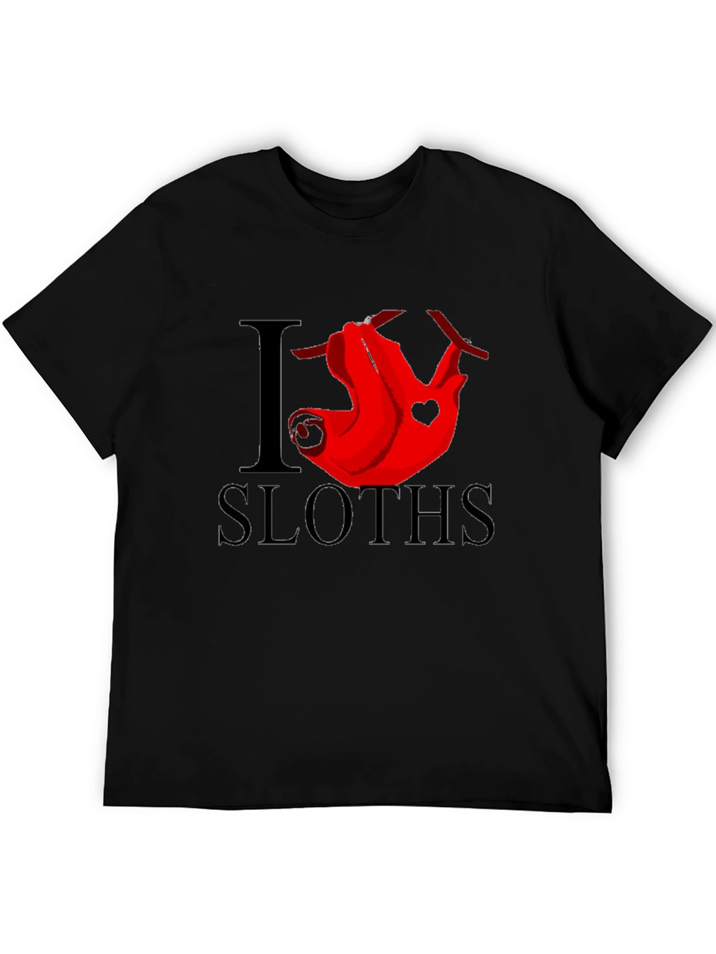 I Heart Sloths Graphic Tee - Mens Black T-Shirt