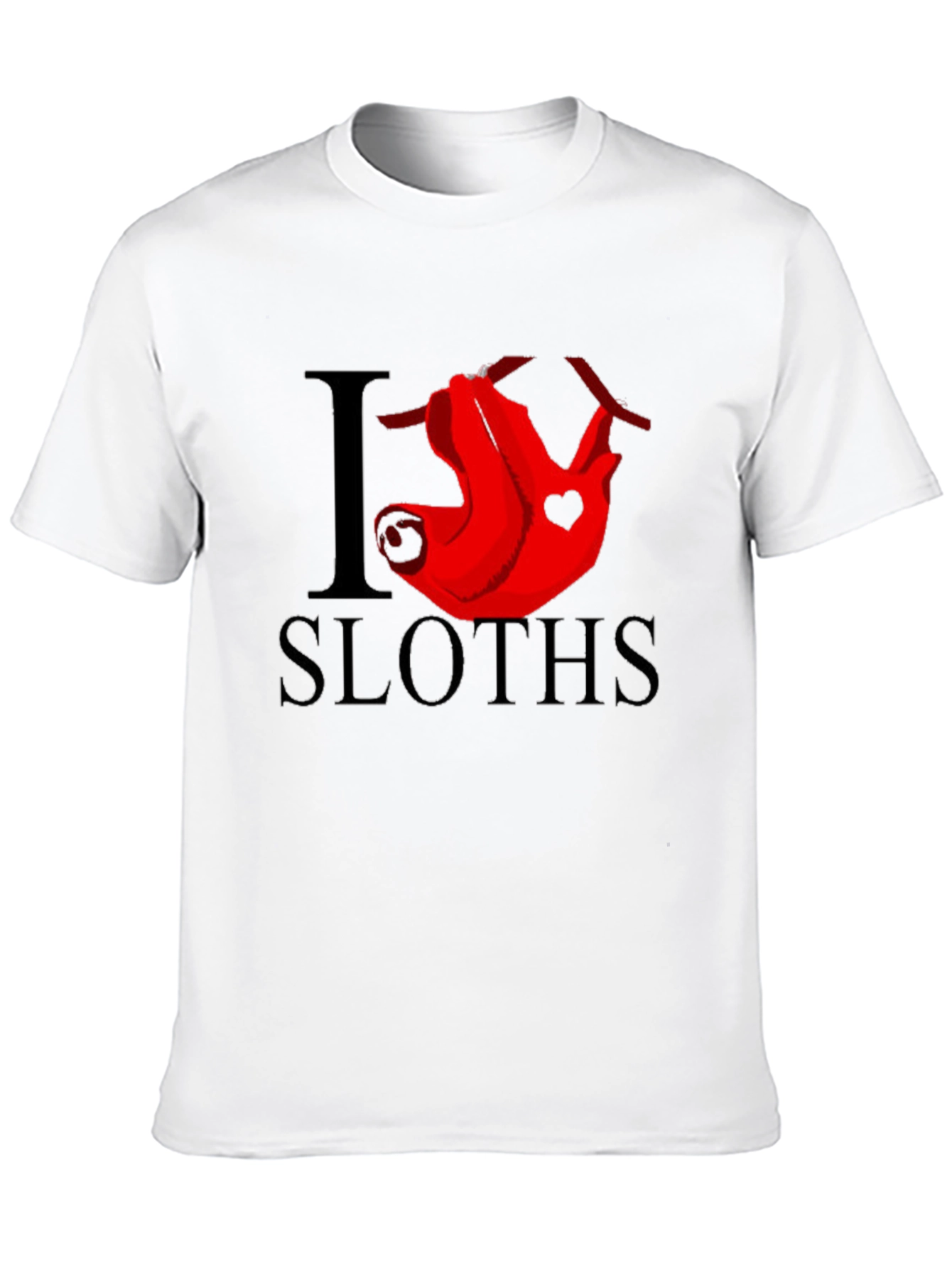 I Heart Sloths Graphic Tee - Mens Black T-Shirt