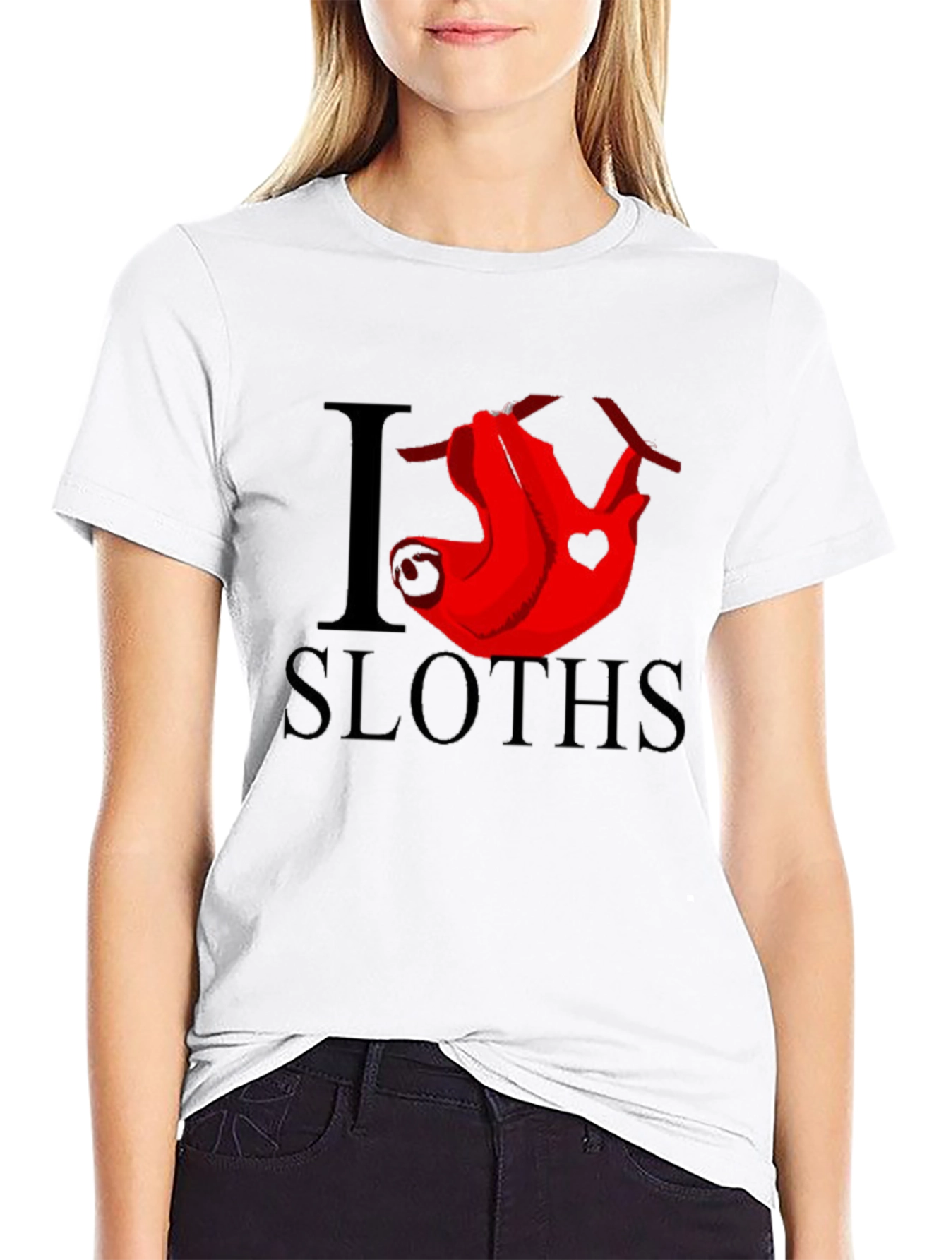 I Heart Sloths Graphic Tee - Mens Black T-Shirt