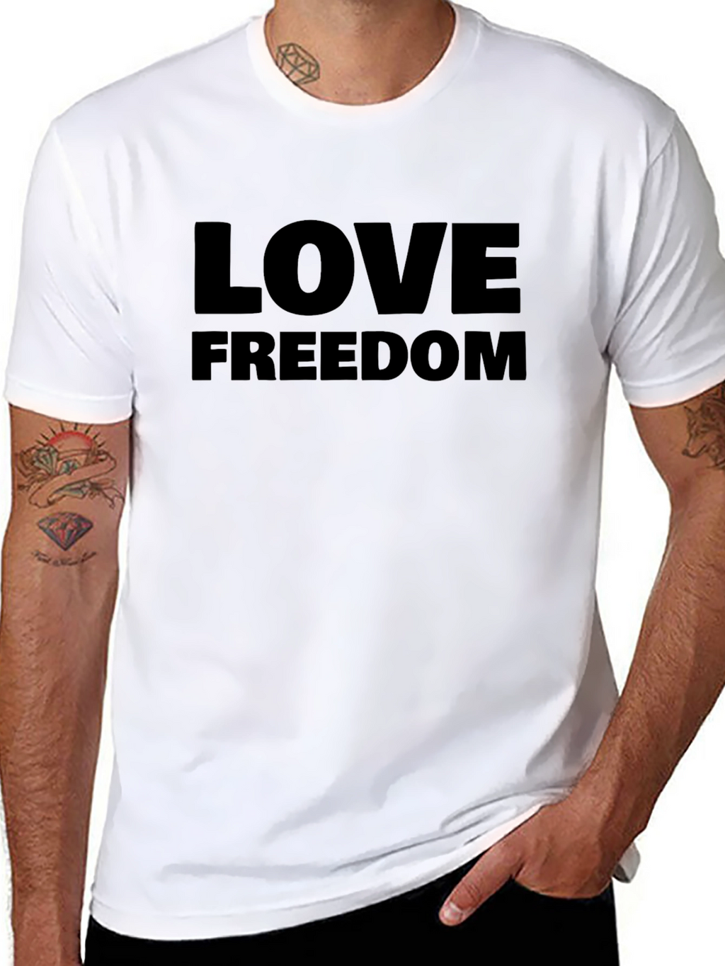 Love Freedom Black T-Shirt - Mens