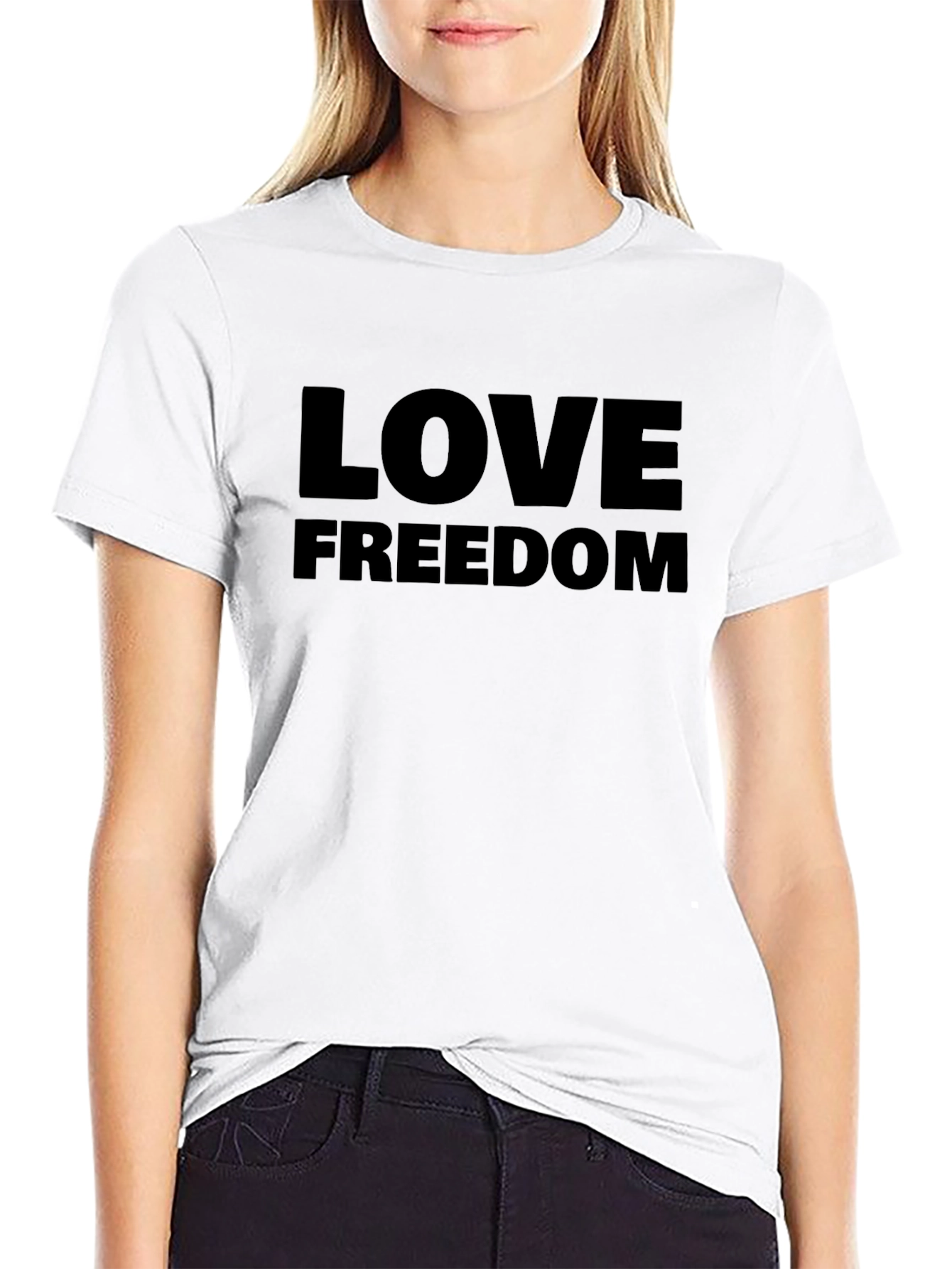 Love Freedom Black T-Shirt - Mens