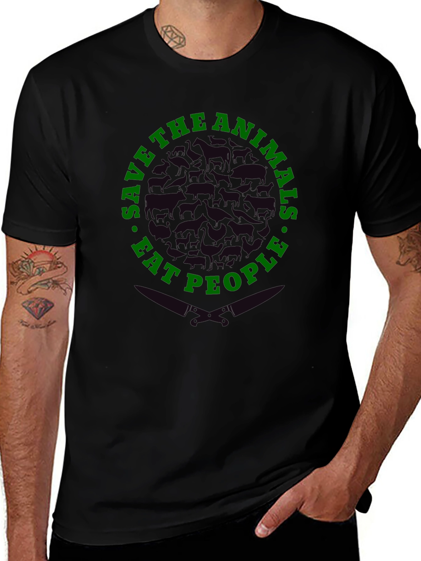 Save Animals Eat People Graphic T-Shirt