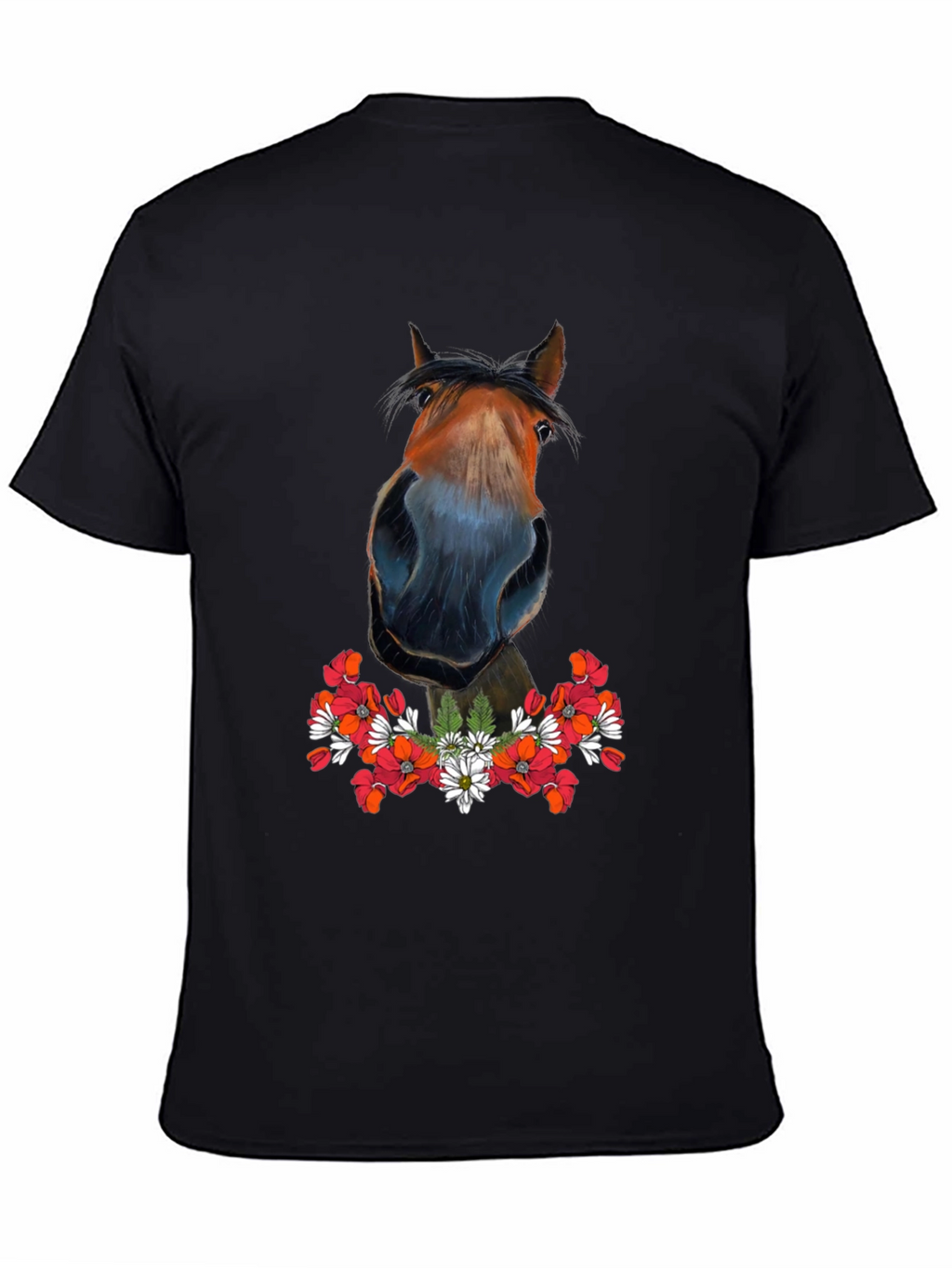 Horse Floral T-Shirt - Mens Graphic Tee