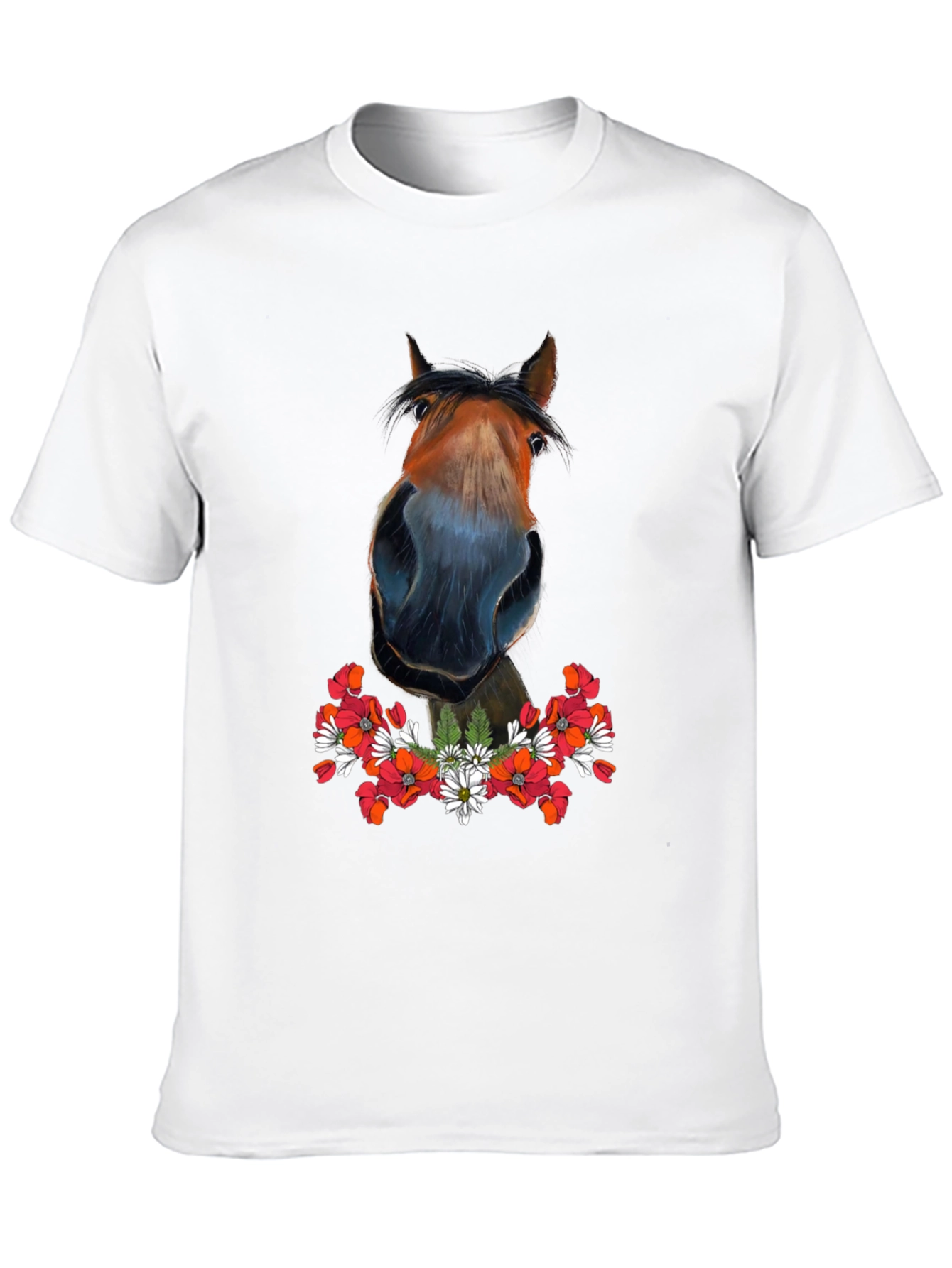 Horse Floral T-Shirt - Mens Graphic Tee