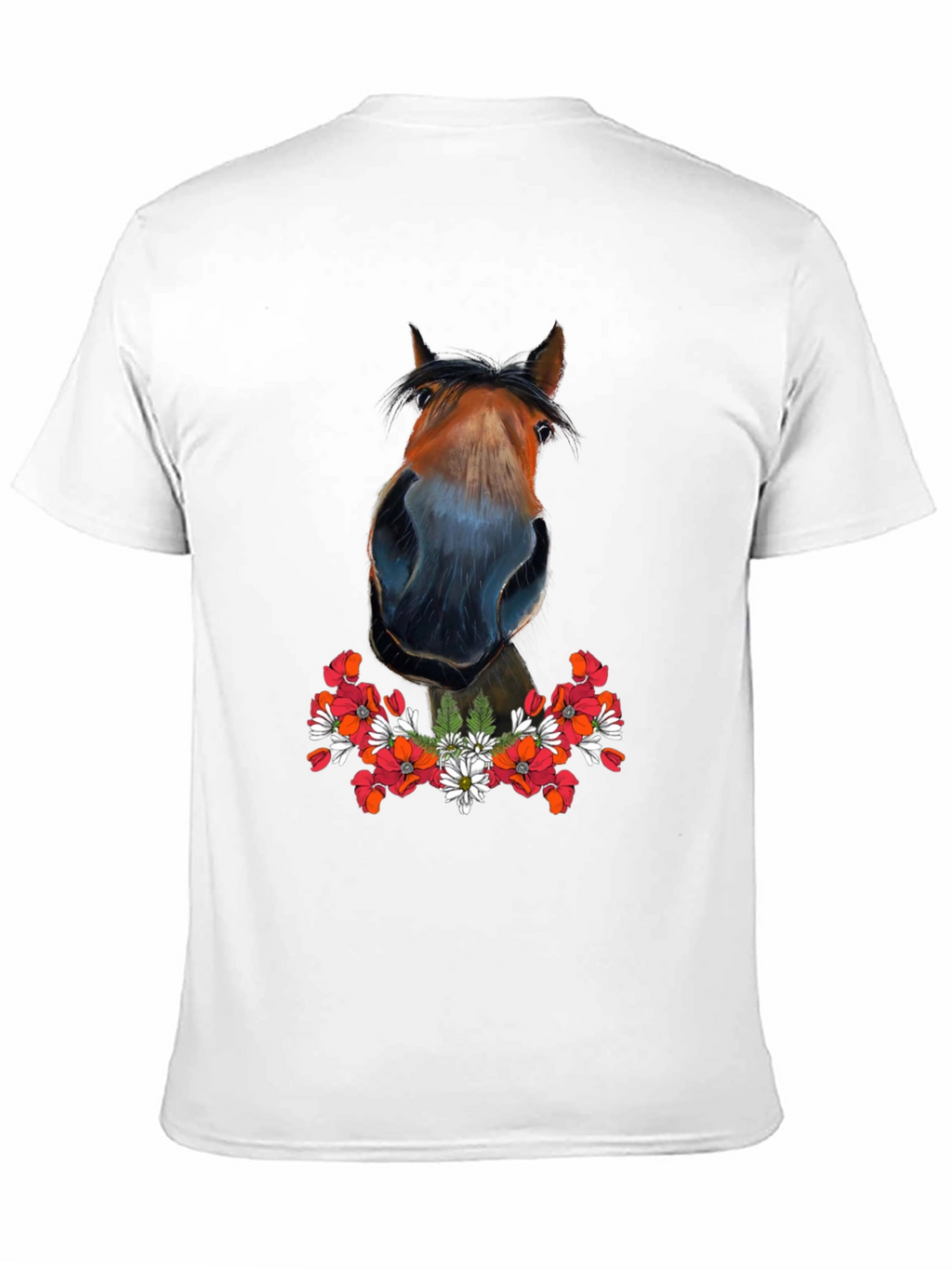 Horse Floral T-Shirt - Mens Graphic Tee