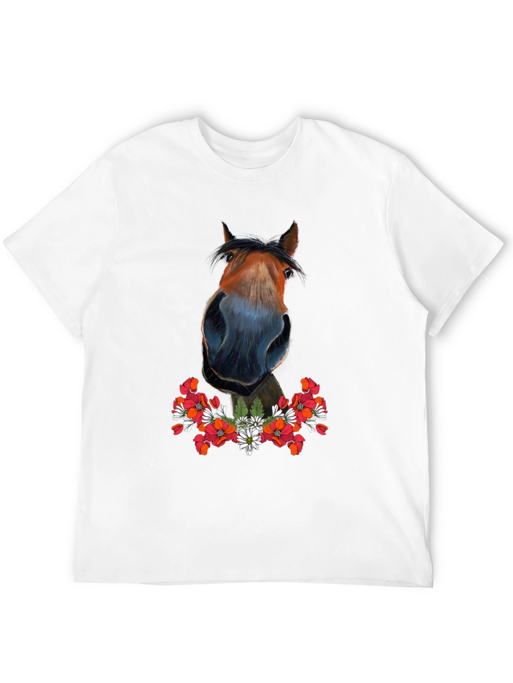 Horse Floral T-Shirt - Mens Graphic Tee