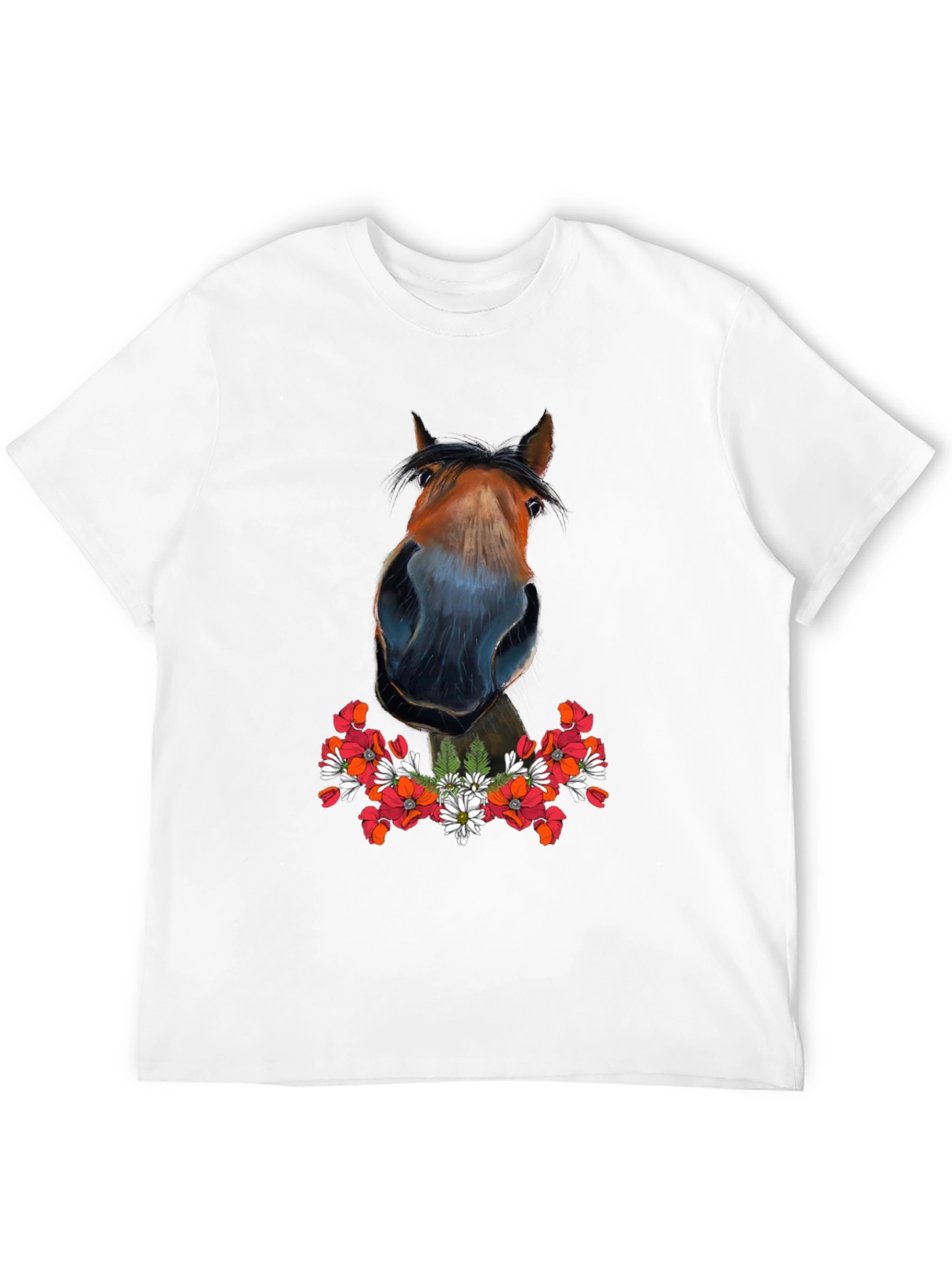 Horse Floral T-Shirt - Mens Graphic Tee
