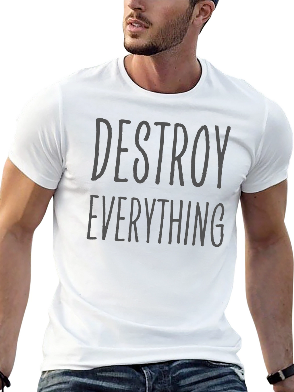 Destroy Everything Graphic Tee - Black Cotton Shirt