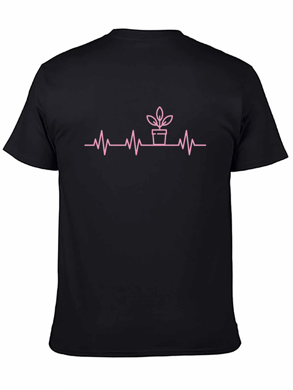 Plant Lover Heartbeat Tee - Black Cotton T-Shirt