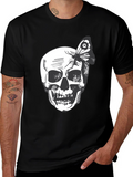 Skull and Butterfly Graphic Tee - Black Cotton