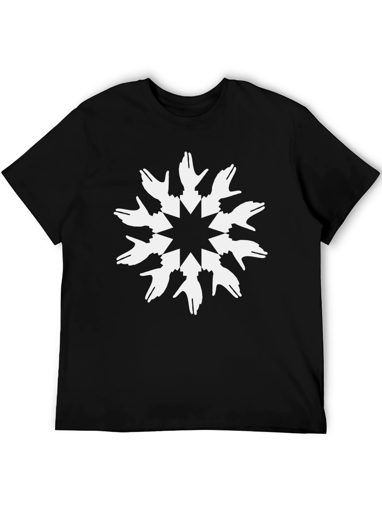 Geometric Hand Graphic Black T-Shirt